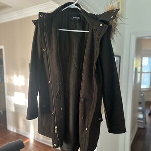 Express jacket size M. Army green with detachable hood